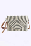 Stripe Straw Convertible Clutch Swing Bag - SwagglyLife Home & Fashion