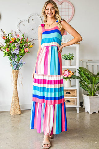 Striped Sleeveless Maxi Dress - SwagglyLife Home & Fashion