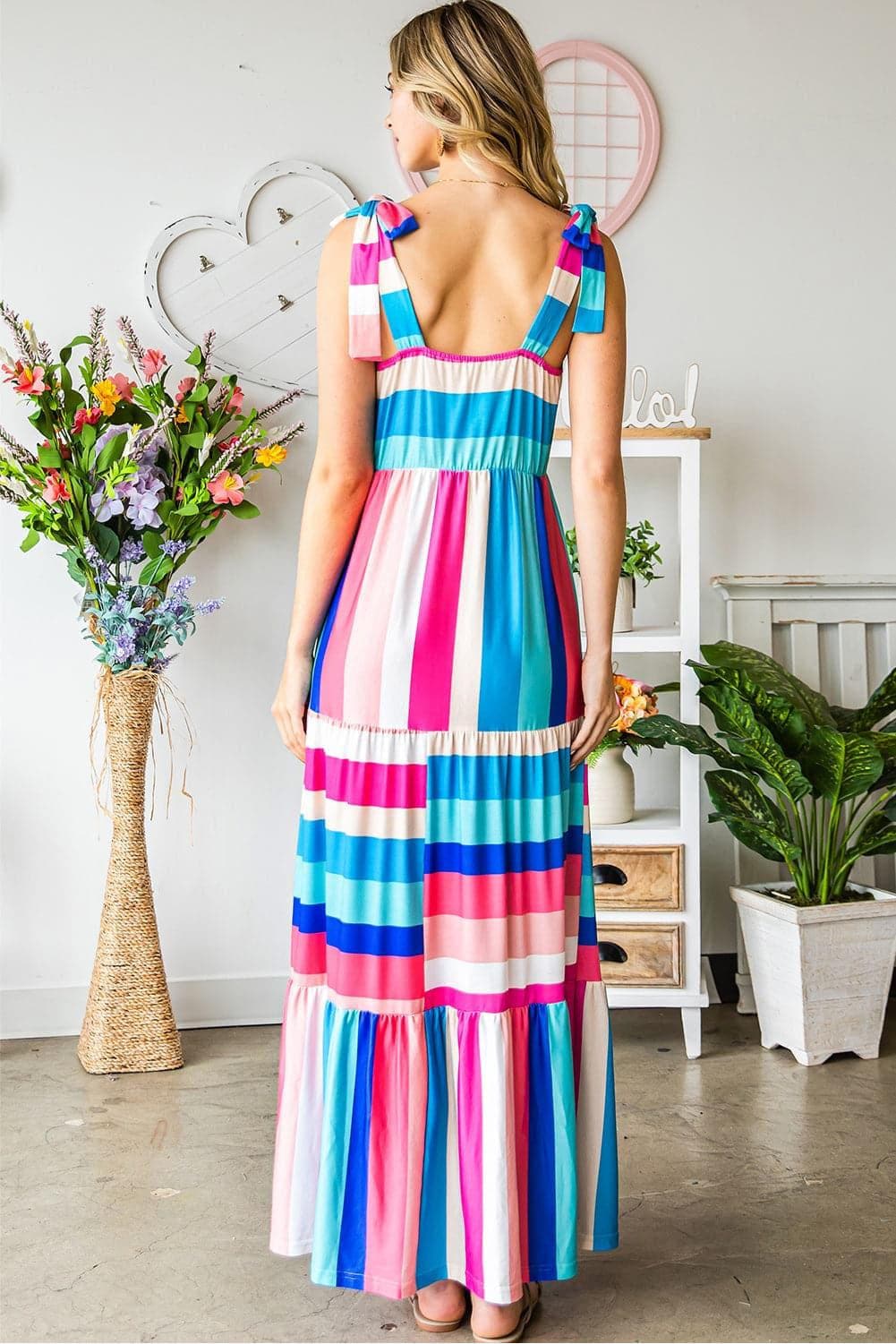 Striped Sleeveless Maxi Dress - SwagglyLife Home & Fashion