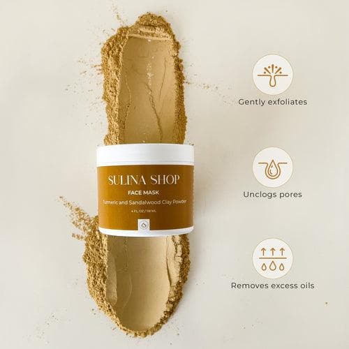 SULINA SHOP Turmeric and Sandalwood Clay Powder Face Mask - SwagglyLife Home & Fashion