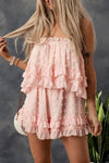 Swiss Dot Ruffled Strapless Romper - SwagglyLife Home & Fashion