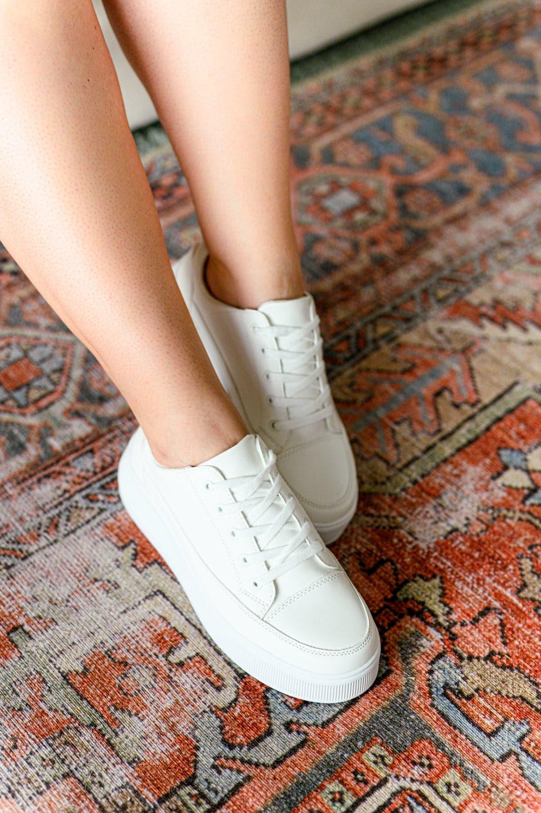 Take You Anywhere Sneakers in White - SwagglyLife Home & Fashion