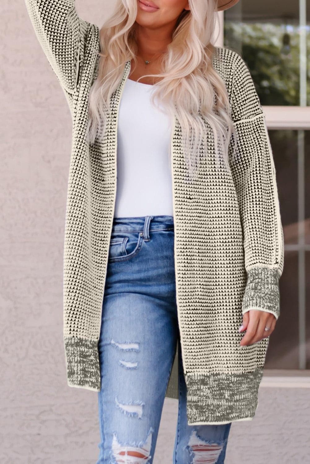 Heathered Open Front Longline Cardigan - SwagglyLife Home & Fashion