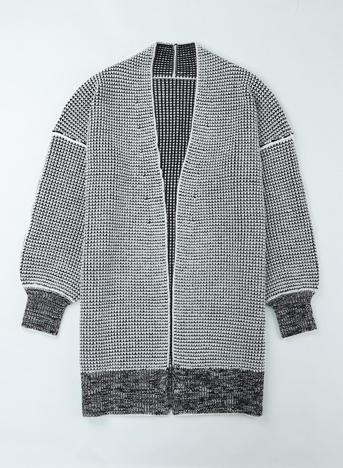 Heathered Open Front Longline Cardigan - SwagglyLife Home & Fashion