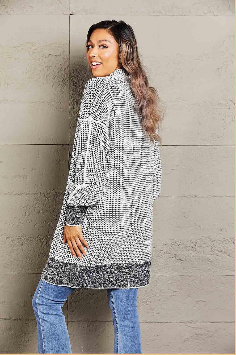 Heathered Open Front Longline Cardigan, 5 Colors - SwagglyLife Home & Fashion