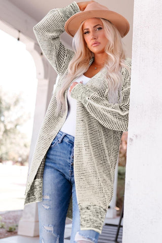 Heathered Open Front Longline Cardigan - SwagglyLife Home & Fashion