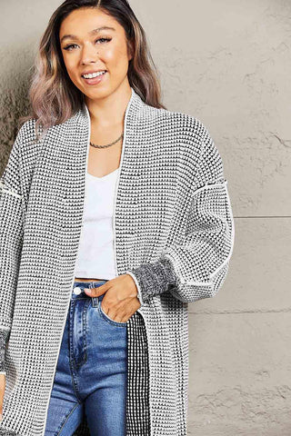 Heathered Open Front Longline Cardigan, 5 Colors - SwagglyLife Home & Fashion