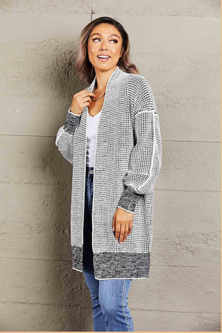 Heathered Open Front Longline Cardigan, 5 Colors - SwagglyLife Home & Fashion