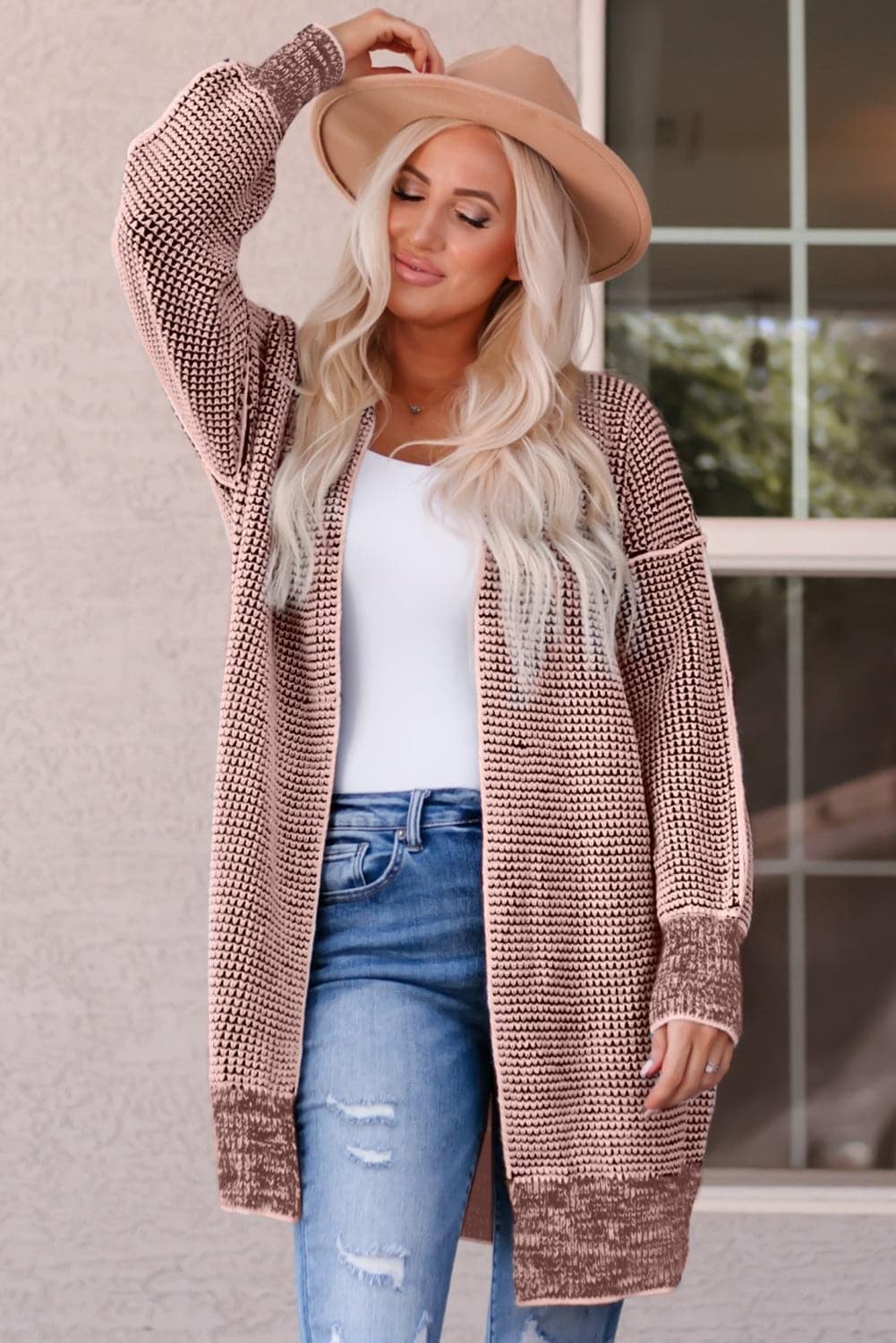 Heathered Open Front Longline Cardigan - SwagglyLife Home & Fashion