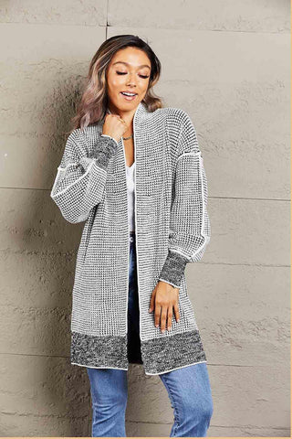 Heathered Open Front Longline Cardigan, 5 Colors - SwagglyLife Home & Fashion