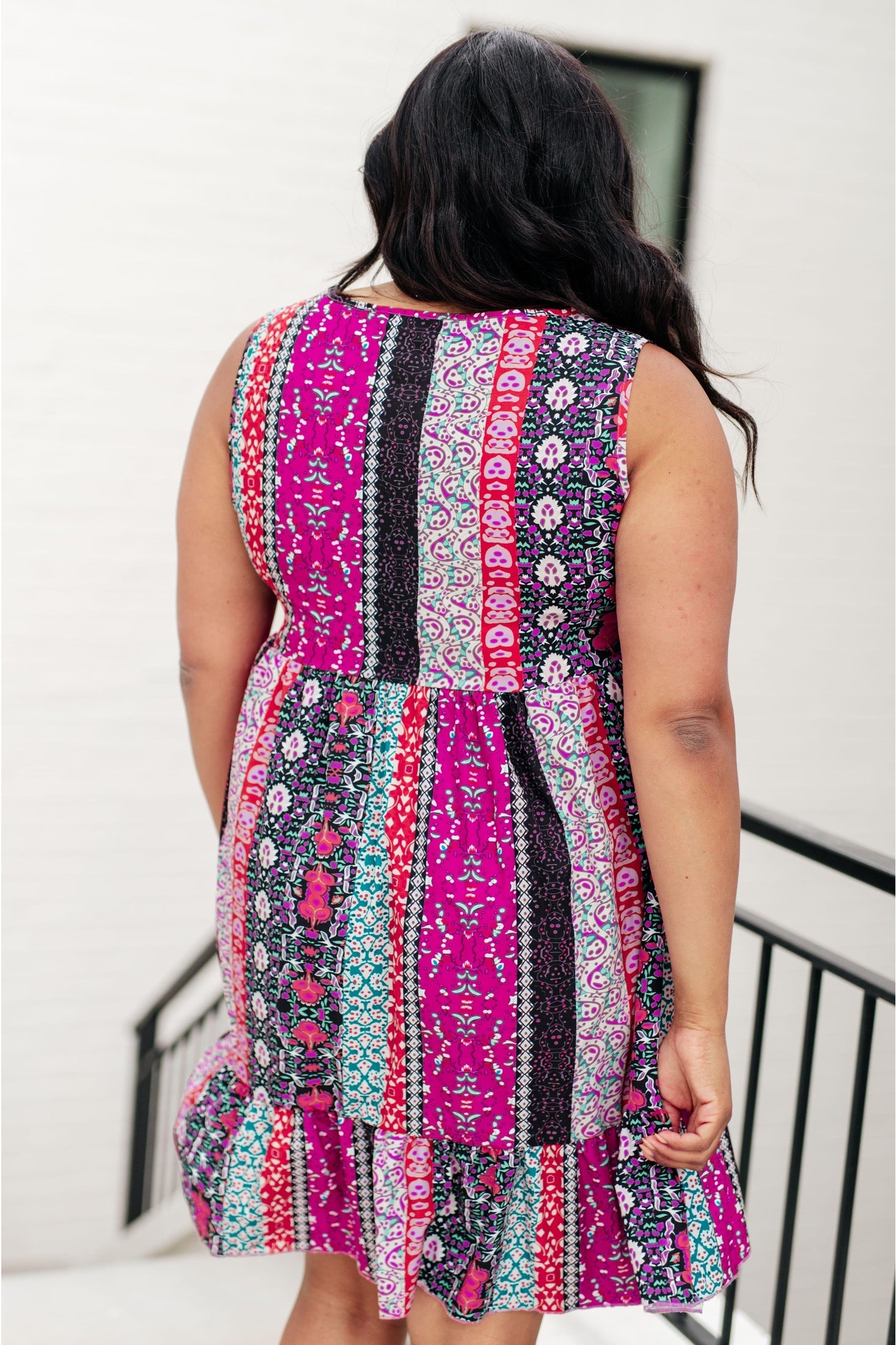 That's So Boho Mixed Print Sleeveless Dress - SwagglyLife Home & Fashion