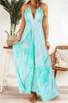 Tie-Dye Halter Neck Maxi Dress - SwagglyLife Home & Fashion