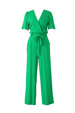 Tied Surplice Wide Leg Jumpsuit - SwagglyLife Home & Fashion