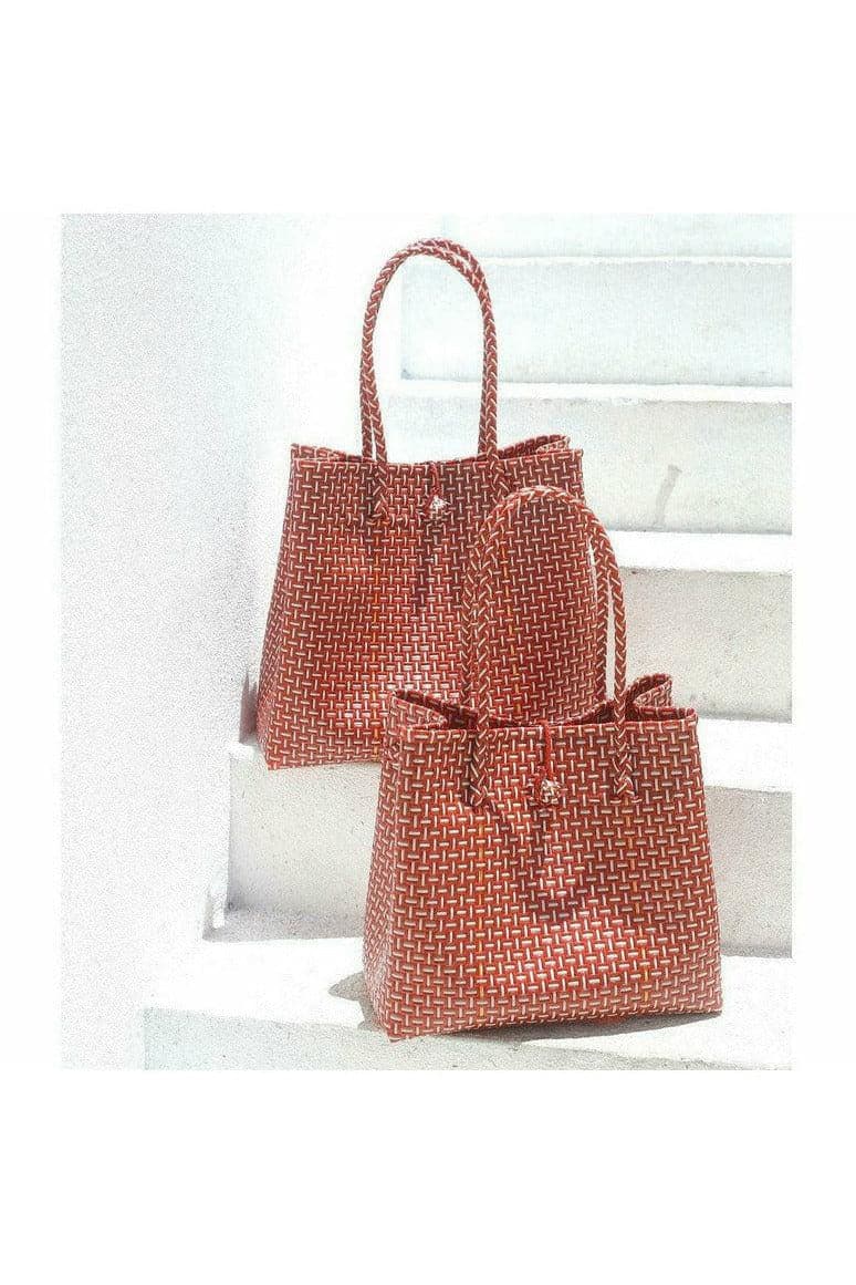 Toko Bazaar Woven Tote Bag - in Red & White - SwagglyLife Home & Fashion
