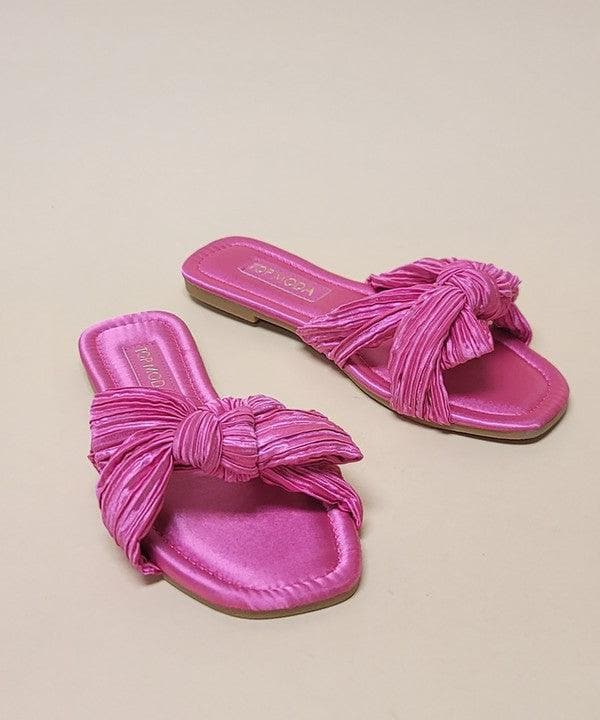 TOP MODA Gemma Slides Sandals, Fuchsia - SwagglyLife Home & Fashion