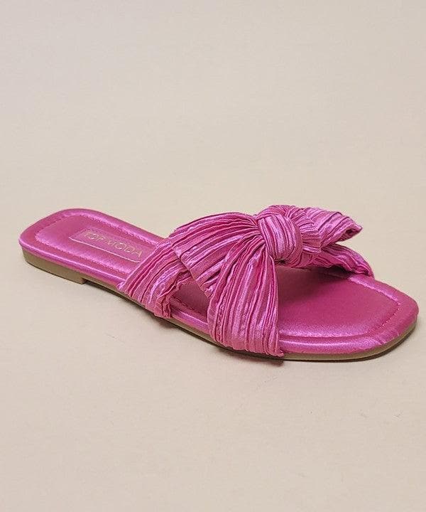 TOP MODA Gemma Slides Sandals, Fuchsia - SwagglyLife Home & Fashion