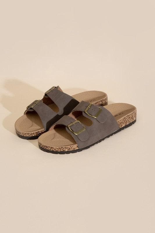 TOP MODA Mars Buckle Strap Slides - SwagglyLife Home & Fashion