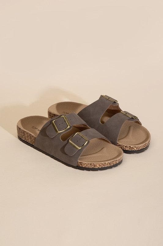 TOP MODA Mars Buckle Strap Slides - SwagglyLife Home & Fashion