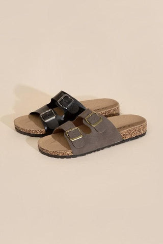 TOP MODA Mars Buckle Strap Slides - SwagglyLife Home & Fashion