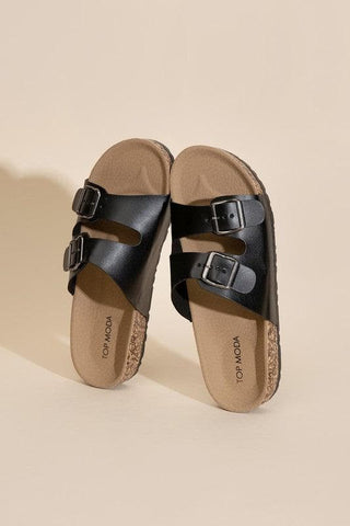 TOP MODA Mars Buckle Strap Slides - SwagglyLife Home & Fashion