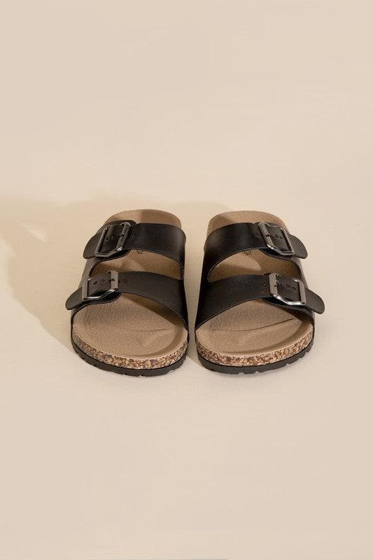 TOP MODA Mars Buckle Strap Slides - SwagglyLife Home & Fashion