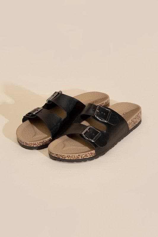 TOP MODA Mars Buckle Strap Slides - SwagglyLife Home & Fashion