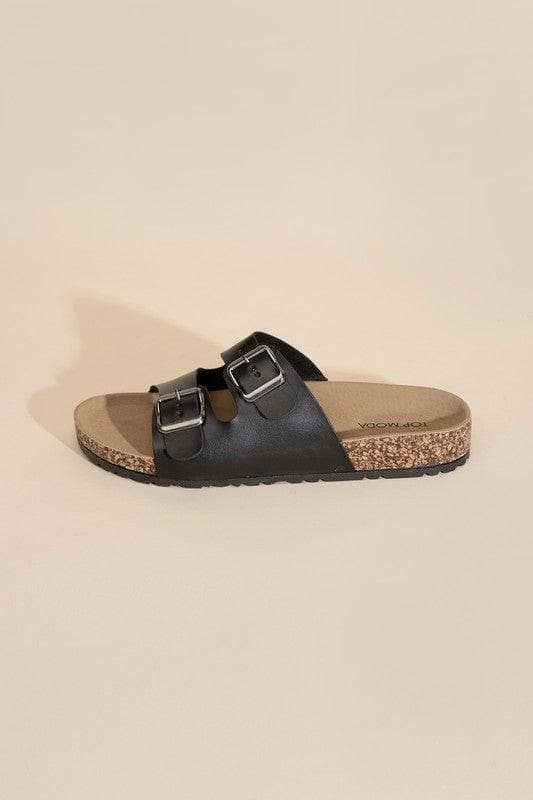 TOP MODA Mars Buckle Strap Slides - SwagglyLife Home & Fashion