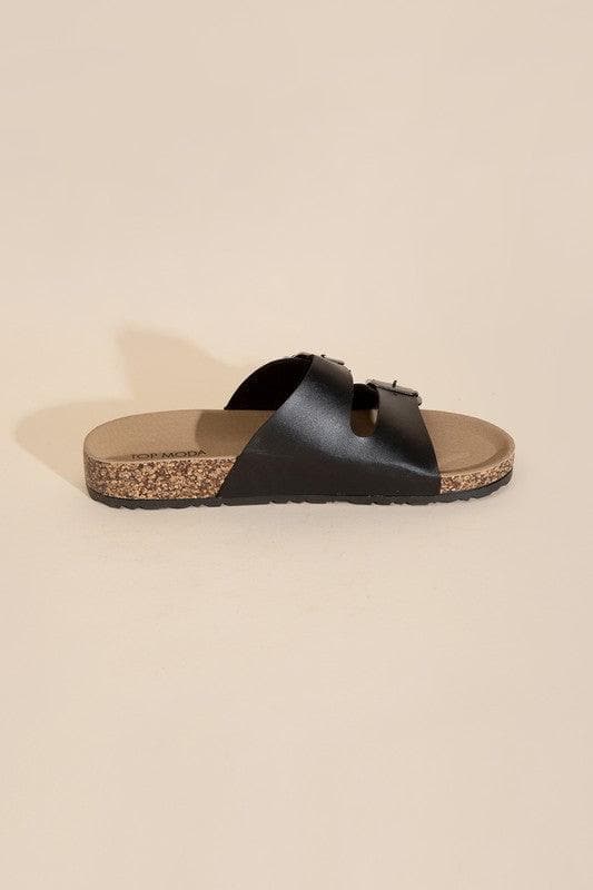 TOP MODA Mars Buckle Strap Slides - SwagglyLife Home & Fashion