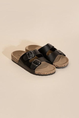 TOP MODA Mars Buckle Strap Slides - SwagglyLife Home & Fashion