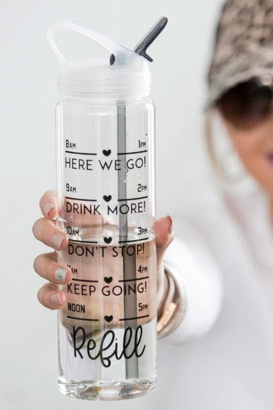 Dani & Em #goal/ Refill Motivational Tracker Straw Water Bottles - SwagglyLife Home & Fashion