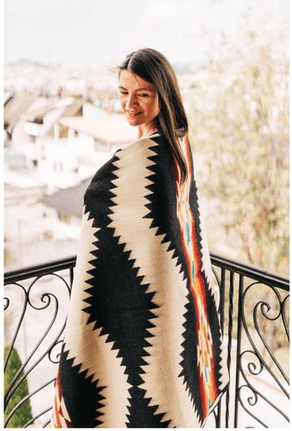 Tsachila Blanket - Colorful Black - SwagglyLife Home & Fashion