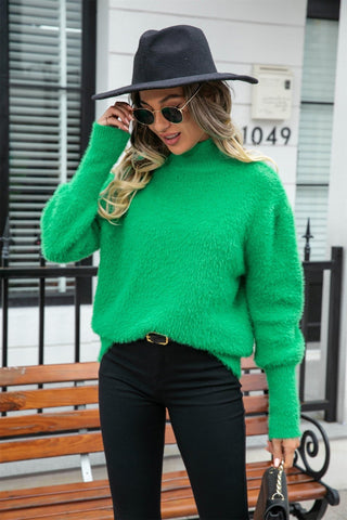 Turtle Neck Long Sleeve Pullover Sweater, Multiple Colors - SwagglyLife Home & Fashion