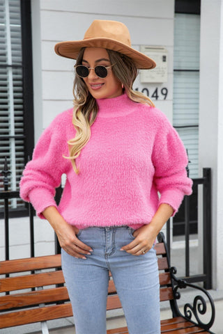 Turtle Neck Long Sleeve Pullover Sweater, Multiple Colors - SwagglyLife Home & Fashion