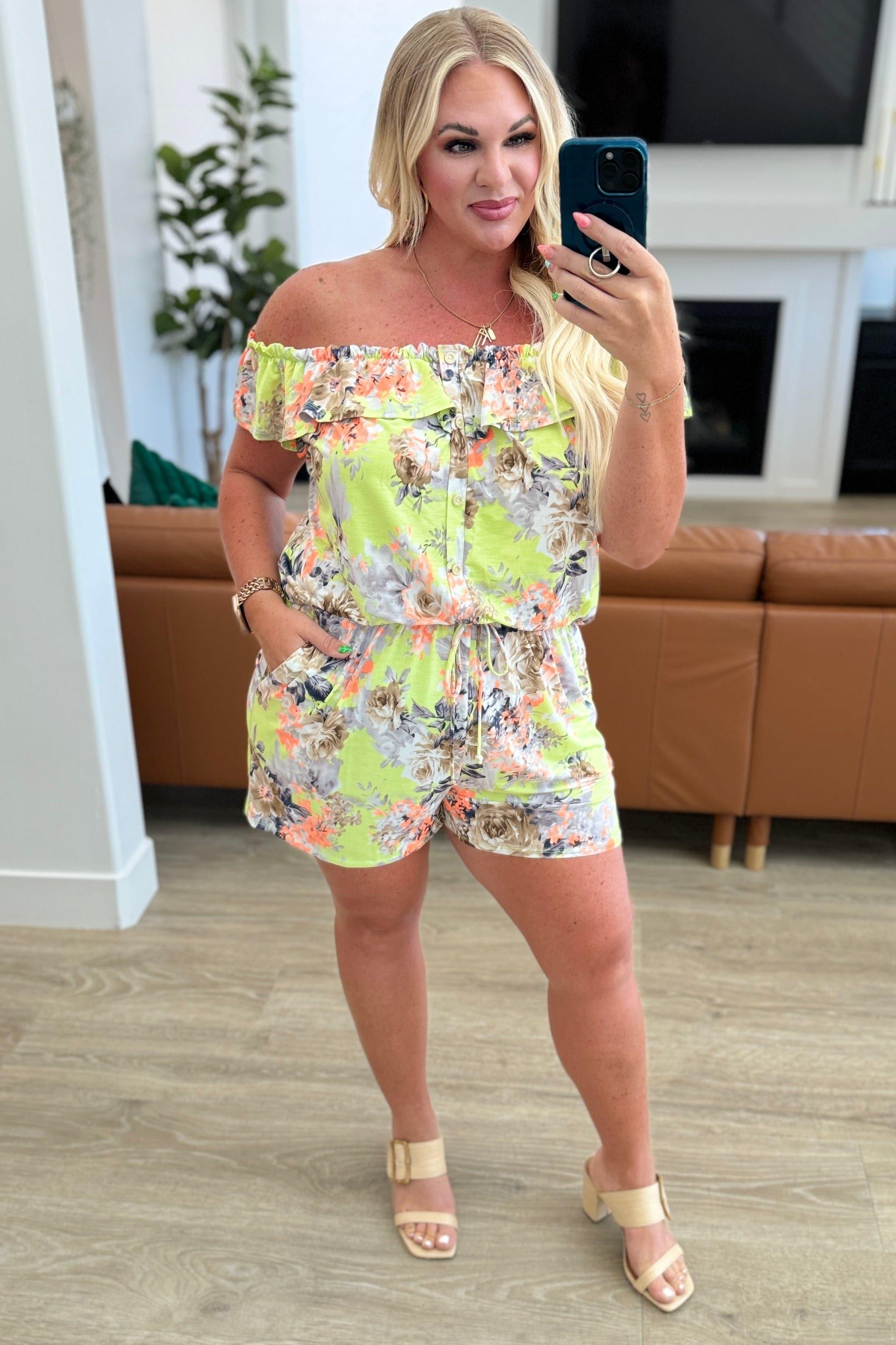 Until I Found You Off Shoulder Romper in Floral - SwagglyLife Home & Fashion