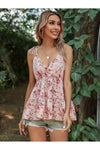 V-Neck Tie Spaghetti Straps Blouse - SwagglyLife Home & Fashion