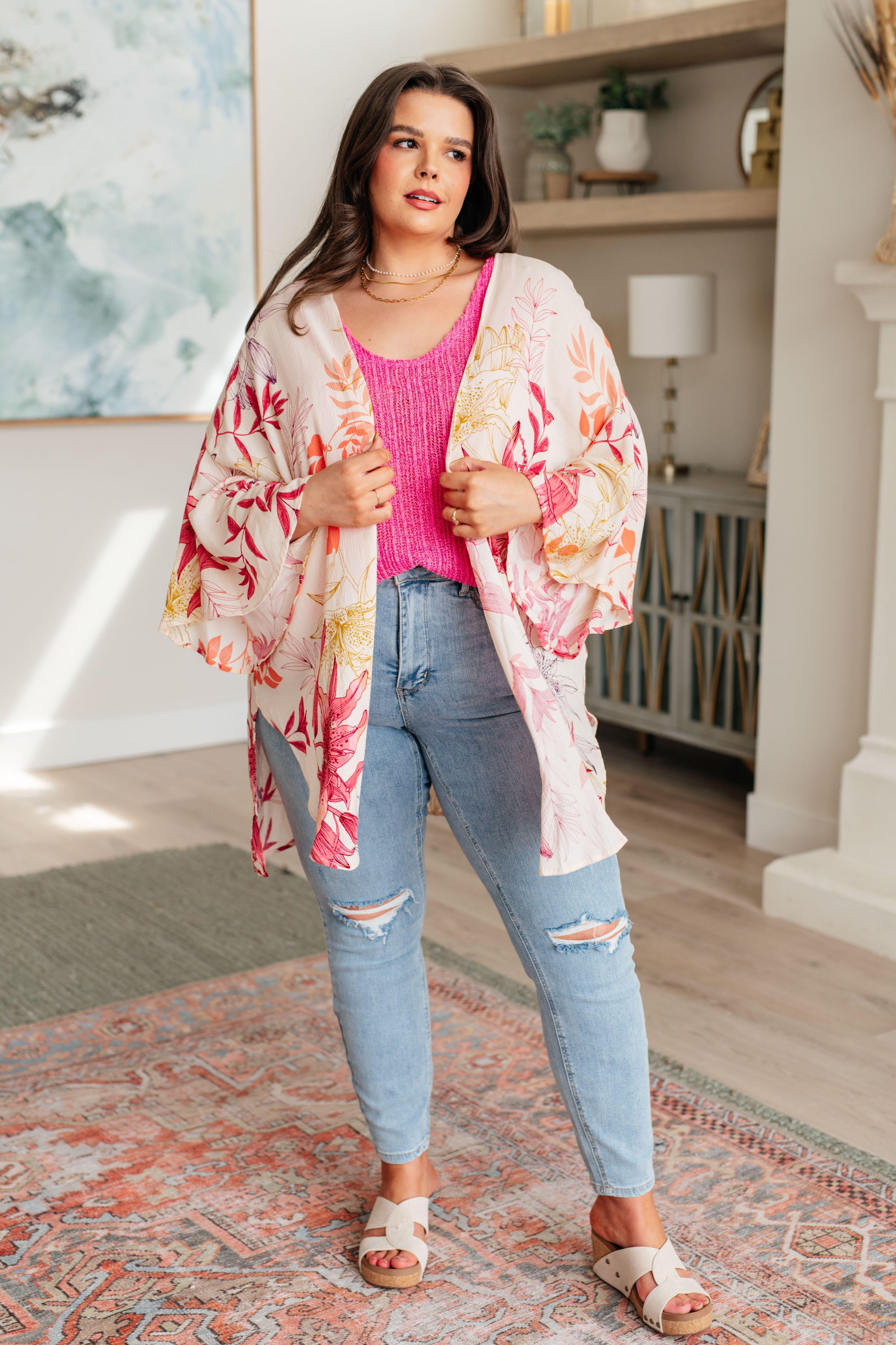 Vacay Season Bell Sleeve Kimono - SwagglyLife Home & Fashion