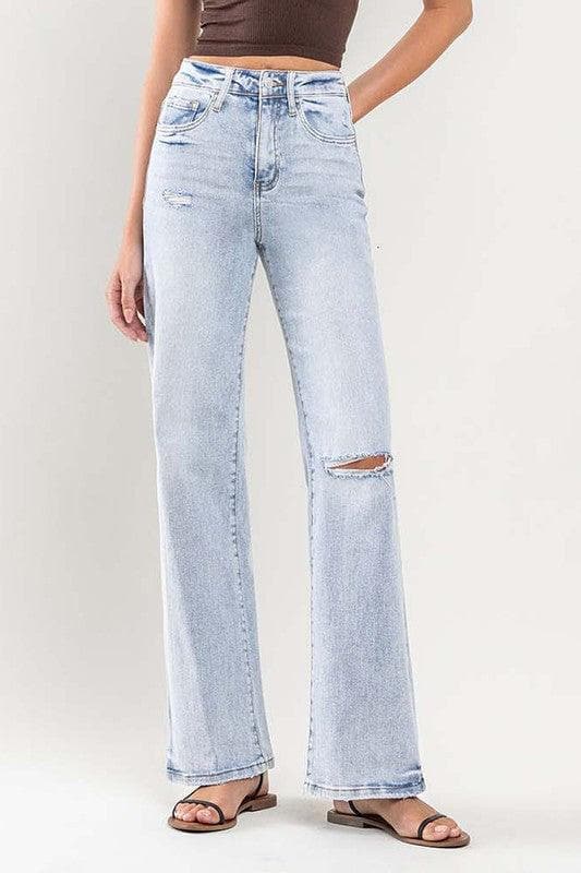 VERVET by Flying Monkey 90's Vintage Super High-Rise Flare Jeans - SwagglyLife Home & Fashion