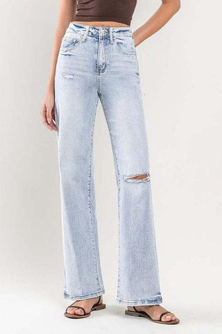 VERVET by Flying Monkey 90's Vintage Super High-Rise Flare Jeans - SwagglyLife Home & Fashion