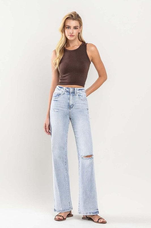 VERVET by Flying Monkey 90's Vintage Super High-Rise Flare Jeans - SwagglyLife Home & Fashion