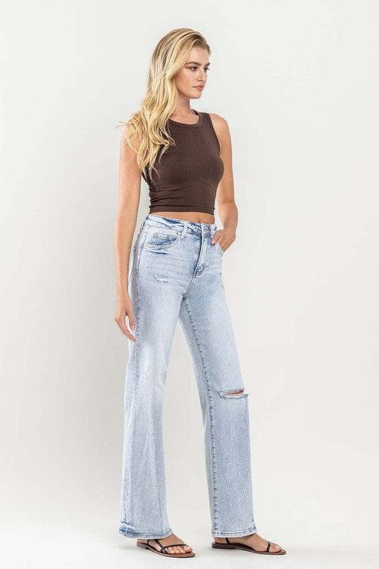 VERVET by Flying Monkey 90's Vintage Super High-Rise Flare Jeans - SwagglyLife Home & Fashion