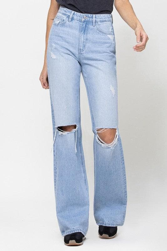 VERVET by Flying Monkey 90s Vintage Flare Jeans - SwagglyLife Home & Fashion