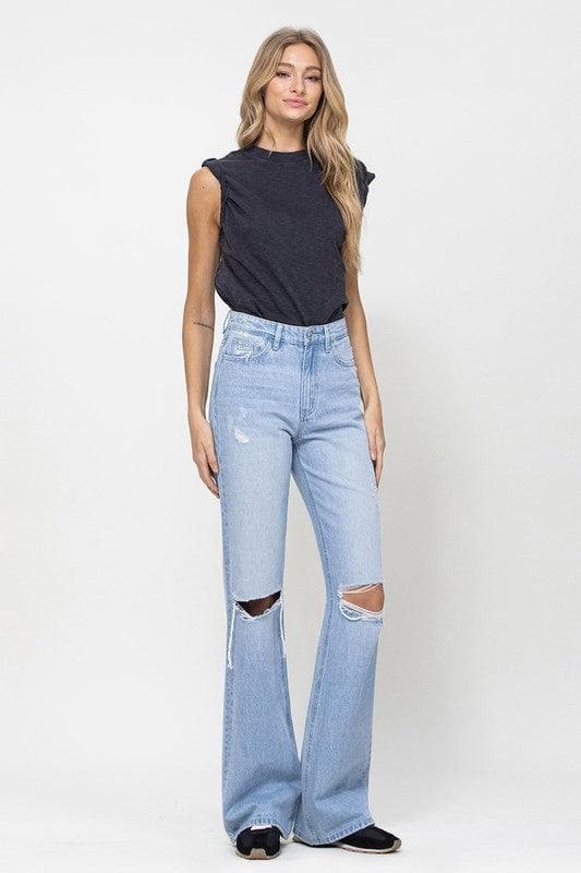 VERVET by Flying Monkey 90s Vintage Flare Jeans - SwagglyLife Home & Fashion