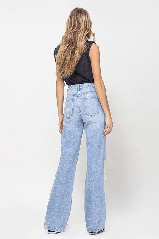 VERVET by Flying Monkey 90s Vintage Flare Jeans - SwagglyLife Home & Fashion