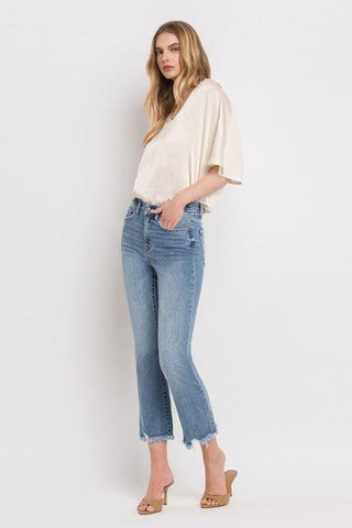 VERVET by Flying Monkey High Rise Crop Flare Jeans - SwagglyLife Home & Fashion