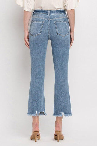 VERVET by Flying Monkey High Rise Crop Flare Jeans - SwagglyLife Home & Fashion