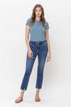 VERVET by Flying Monkey High Rise Crop Slim Straight Jeans - SwagglyLife Home & Fashion