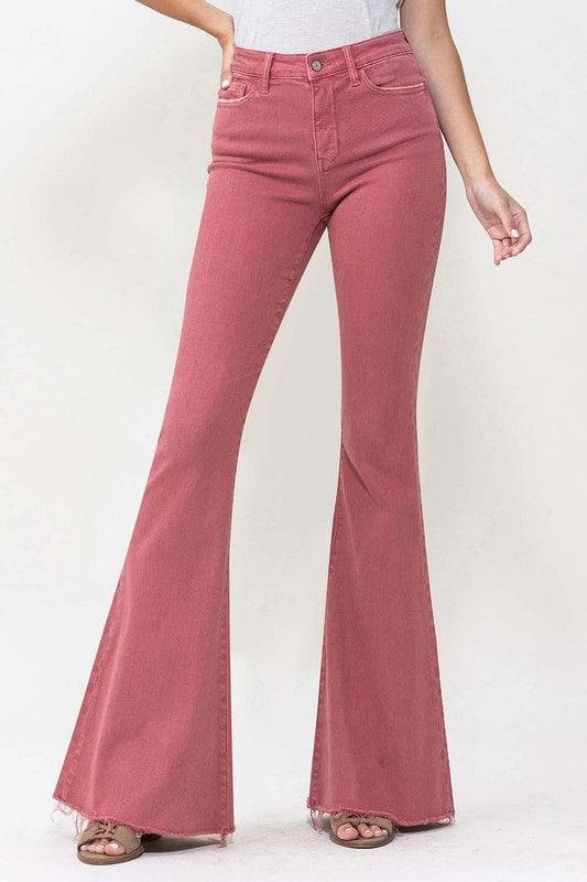 VERVET by Flying Monkey High Rise Super Flare Jeans - SwagglyLife Home & Fashion