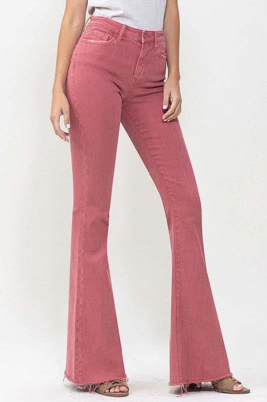 VERVET by Flying Monkey High Rise Super Flare Jeans - SwagglyLife Home & Fashion