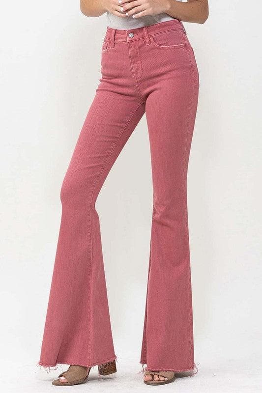 VERVET by Flying Monkey High Rise Super Flare Jeans - SwagglyLife Home & Fashion