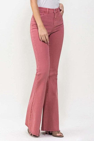 VERVET by Flying Monkey High Rise Super Flare Jeans - SwagglyLife Home & Fashion